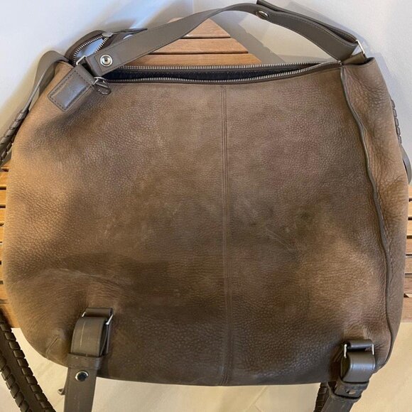 All Saints Leather Suede Handbag Backpack Hybrid Large with Woven Straps - Picture 7 of 12